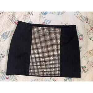 MASON BLACK STUDDED PANEL MINISKIRT 6